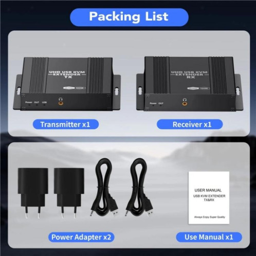 Émetteur-récepteur audio vidéo D5-2/D6-2, extension KVM HDMI 4K, extension LAN HDMI vers RJ45, prise : SH29021823-08
